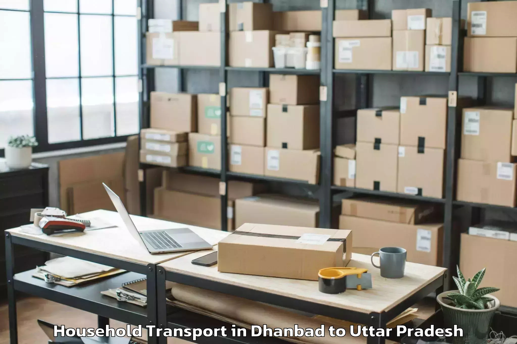 Top Dhanbad to Powayan Household Transport Available